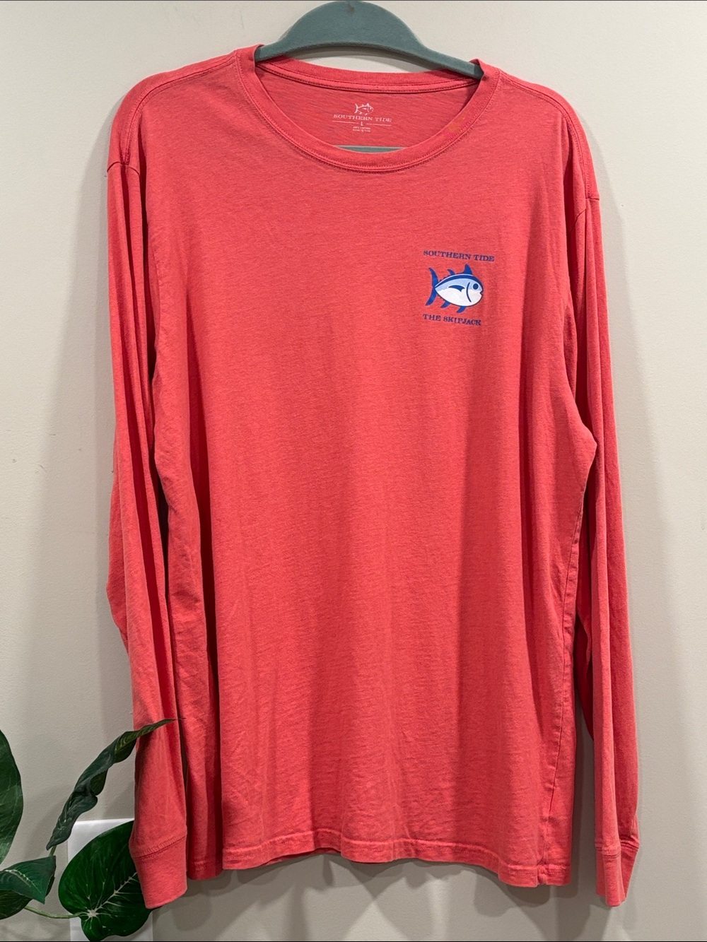 Southern Tide The Skip Jack Coral Crewneck Long-Sleeve Tee Shirt
